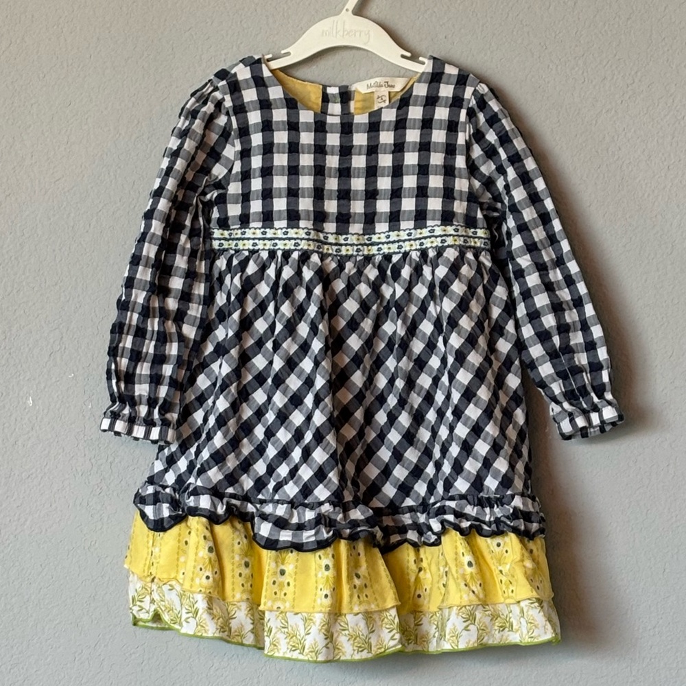 Matilda Jane Enchanted Garden Gingham & Giggles Textured Dress Girls 4